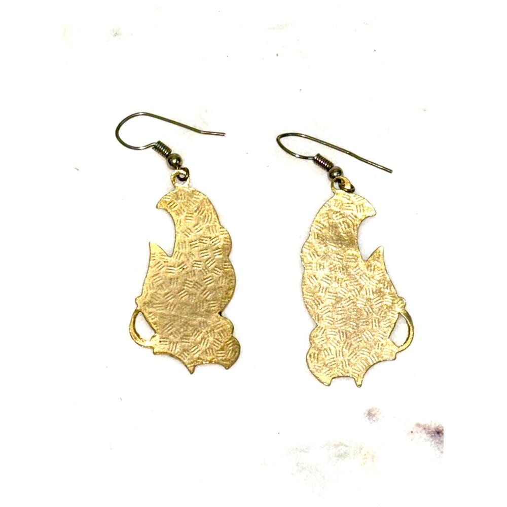 Cloisonne Multicolor Enamel Butterfly Dangle Drop Earrings - Picture 5 of 5